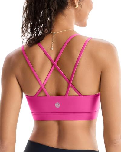Image of RUNNING GIRL High Impact Sports Bras for Women - Scoop Neck Strappy Sports Bra High Support Moulded Cup Workout Bra