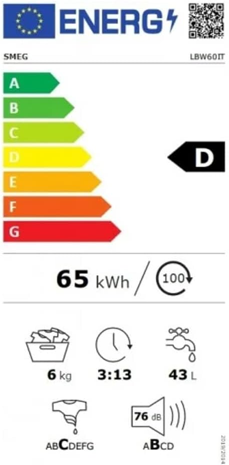 Smeg, Carica frontale, Lavatrice da 6 kg, A+++, 1000 giri Smeg, Carica frontale, Lavatrice da 6 kg, A+++, 1000 giri