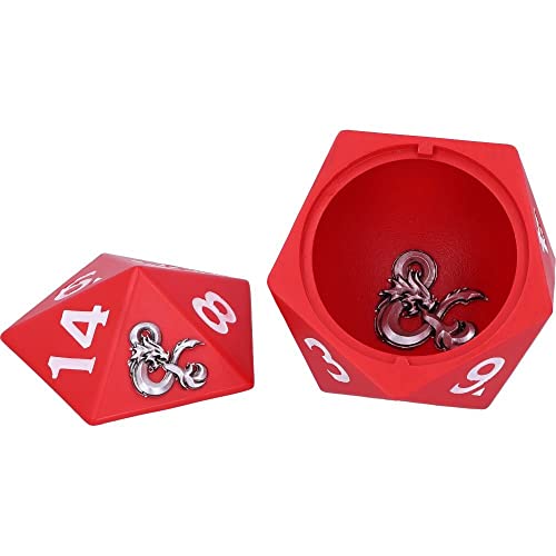 Nemesis Now Dungeons & Dragons D20 Würfelaufbewahrungsbox, 13,5 cm, Harz, rot, offiziell lizenzierte D&D-Ware, D20 20-seitige Würfelbox, gegossen in feinstem Harz, fachmännisch handbemalt