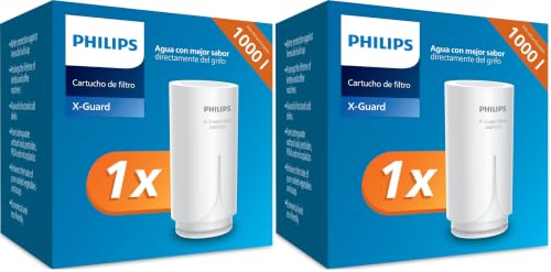 Philips Water Cartucho de filtro Ontap AWP305/10, MICROFILTRACIÓN, Paquete de 2, capacidad de filtración de 1000 L, filtra SEDIMENTOS, CLORO y otras sustancias que alteran el sabor