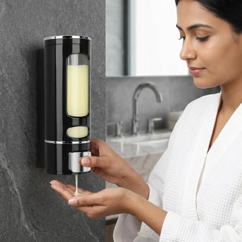 Image of ALTURAS Wall Mounted Liquid Soap Dispenser, ABS, 400 ML, for Shampoo, Sanitizer and Gel