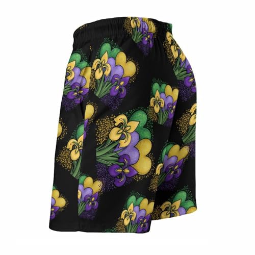 Mardi And Gras(1) Mens Swim Trunks Quick Dry Board Shorts Beach Swimwear Bathing Suits4