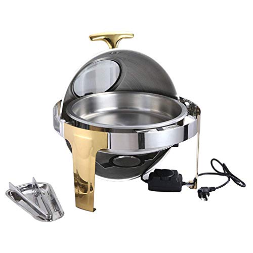 XBSXP Edelstahl Chafing Dish, Catering-Wärmer-Set Glasdeckel Buffet-Set Buffet Hochzeiten Partys Bankette Catering…