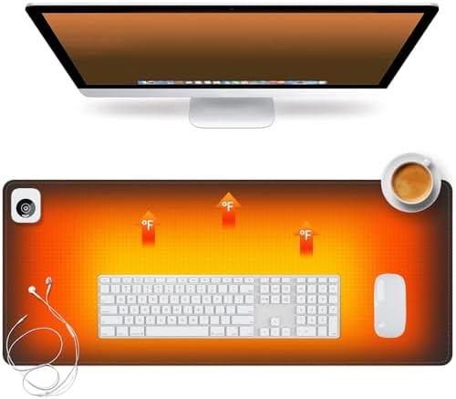 Heated Desk Pad Mouse Pad - Heated Desk Mat - Warm Desk Pad - 3 L...