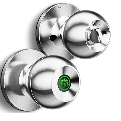 TUANZUN Serratura Smart,Serratura Intelligente Serratura Intelligente for Porta con Impronta Digitale Senza Chiave, sblocco con Impronta Digitale/Chiave(Silver1pcs)