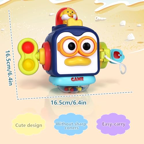 Montessori Busy Board Sensory Toys for 1-2 Year Old Toddlers: Activity Cube, Baby Fidget, Travel and Airplane Educational Learning Toys - Gift for 12-18 Month Old - Image 5
