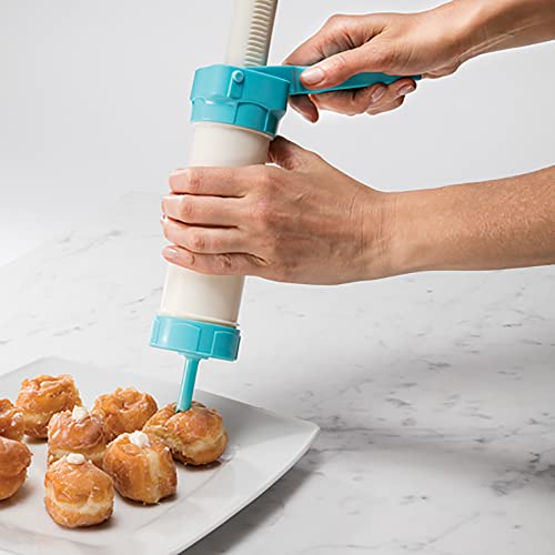 Hutzler 23pc Easy Action Cookie Press and Food Decorator Set - For Simple Decorating of Appetizers and Desserts - Thumbnail 7