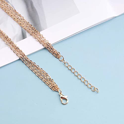 Dervivea Bohemia Layered Necklace Choker Vertical Bar Pendant Necklace Multi layer Bar Disc Necklace Gold Long Necklace Chain Jewelry for Women and Girls - Image 7