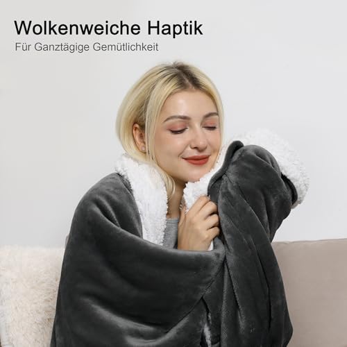 Winthome Kuscheldecke Dicke Warme, Decke Flauschig, Fleecedecke Doppelseitiges Design, Winterdecke Spart Heizkosten… – Ansicht 2