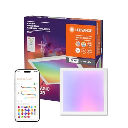 LEDVANCE SMART + WiFi Planon Magic LED Pandine LED, blanc, 24W, 2400LM, Fonction de lumière blanche, Dimmable, Effet d'éclairage magique dynamique, contrôle d'application, 2700-6500K