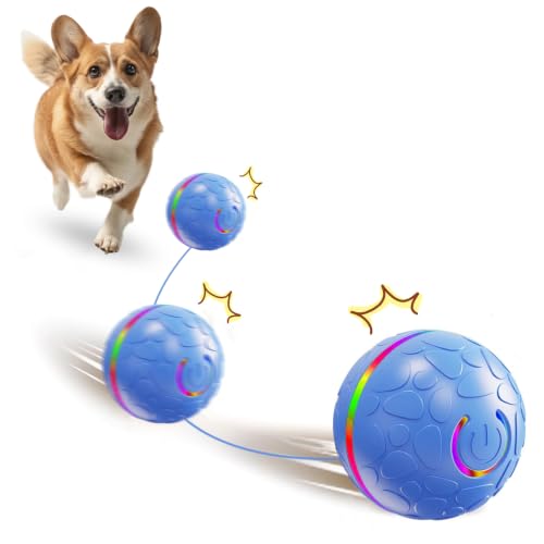 犬 ボール 動くおもちゃ 自動回転 障害物検知 逃げる 不規則な動き 光る LED USB充電 丸洗いOK 中小型犬向け 猫用
