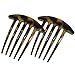 Parcelona French Medium Interlocking 5 Teeth Celluloid Light Tortoise Shell Side Hair Comb Set
