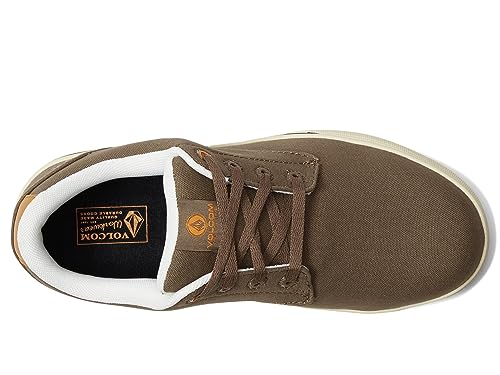 Volcom® True EH Comp Toe Shoes for Men – Leather Upper – Soft Insole – Mesh Lining – Round Toe Design Brown 12 W2