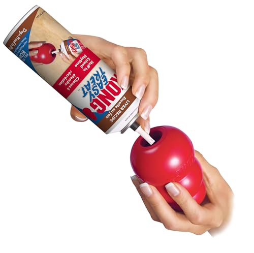 KONG Easy Treat für Hunde - No-Mess Hundeleckerli-Paste - Verwendung mit KONG Hundespielzeug - Leber - 236ml