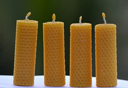 PURVI Beeswax Candle Hand Rolled Pack of 12, 35 gm X 12 BEE Happy, bee Wax Candle (Pack of 12)