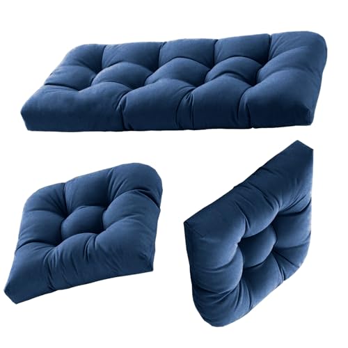 Dizaolive Wicker Chair Cushions Outdoor Loveseat Cushions Patio Swing Porch Indoor Lawn