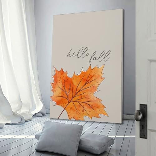 Poster de saison Hello Fall Leaf pour habiller un grand mur vide - 3