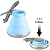 Rosenstein & Söhne Camping Wasserkocher: Faltbarer Silikon-Camping-Wasserkessel mit Edelstahlboden, 1,5 Liter (Faltbarer Wasserkocher, ohne Strom, Reisewasserkocher faltbar)