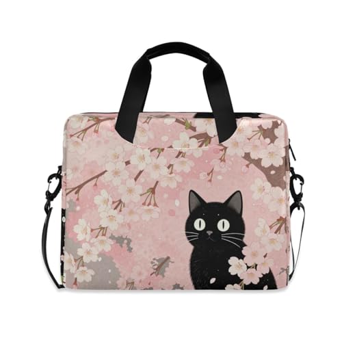 Funda portátil para laptop 15.6" flores y gato miniatura 1
