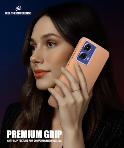 Image of WOW IMAGINE Back Cover for Motorola Moto G85 5G | Ultra Slim Flexible Non-Slip Grip | Inner Fabric | Metal Camera Ring & Lightweight Soft Silicone Mobile Case - Tan Brown