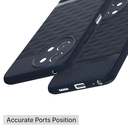 Image of Pikkme Back Cover for Vivo Y58 5G / Vivo T3x 5G / Vivo Y200i 5G Camera Protection 3D Hexa Cube Design Silicone Protective Bumper Case (Blue)
