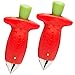 Produktbild Condello Casa Edelstahl Erdbeer Entstrunker Tomaten Stem Top Leaf Entkerner Entferner Metall Küche Werkzeug Set Rot 2 Stück