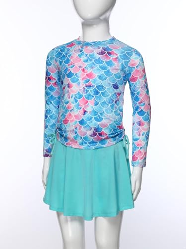 Moily Kids Girls Modest Bathing Suits Floral UPF 50+ Swim Top Swimskirts Built in Shorts Swimwear3