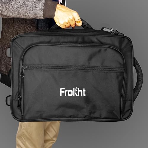 Image of Business Briefcase for Men Women 15 inch Water Resistant Office Bag | Laptop Trolley Bag Cabin Size Overnighter 2 Wheels Bag (Black)