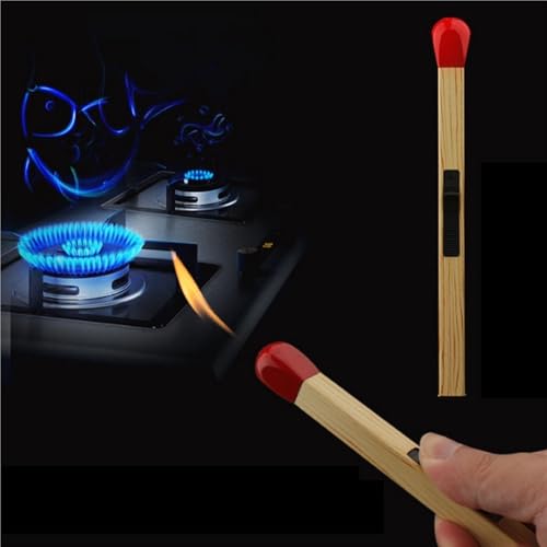 Encendedor recargable con llama de soplete y diseño de fósforo miniatura 4