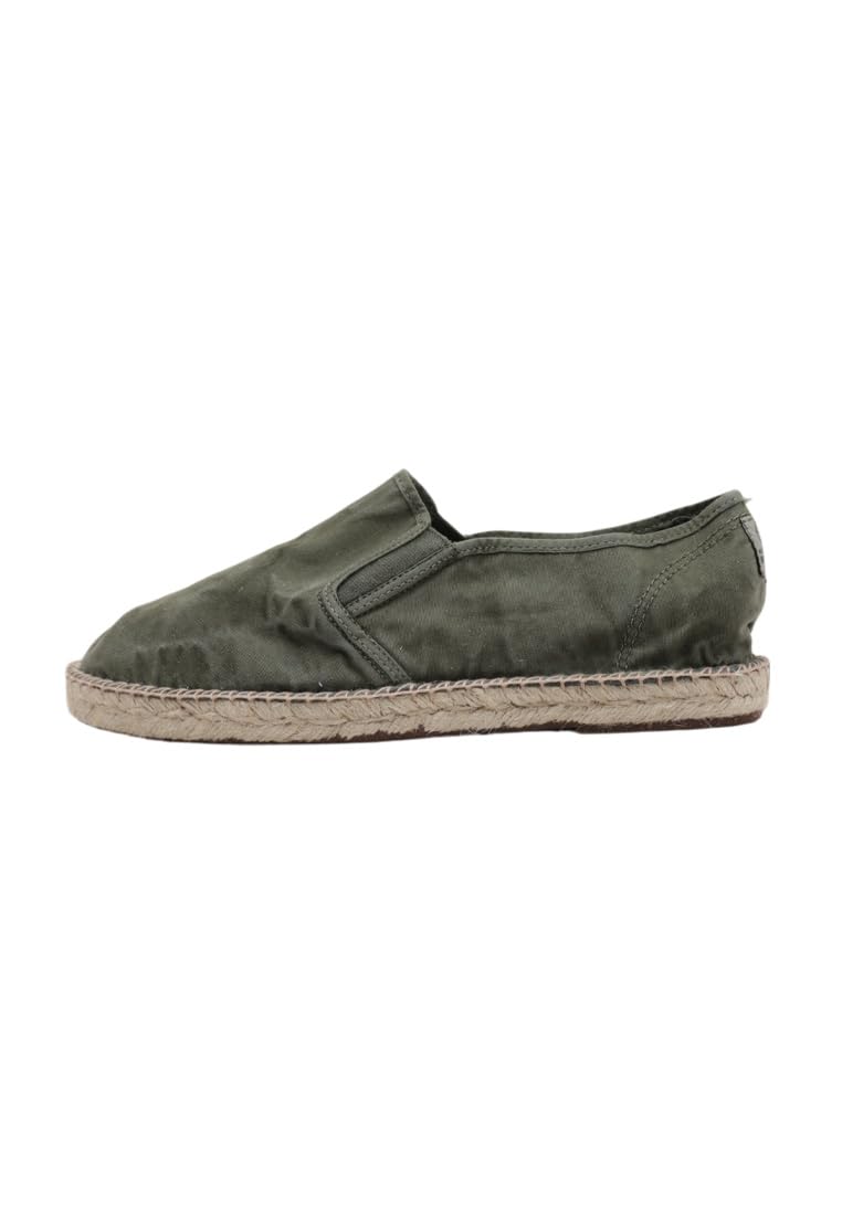 Natural World Espadrillas Vegan Uomo Verdi Cotone Bio Plantare Estraibile Scarpe vegane 44