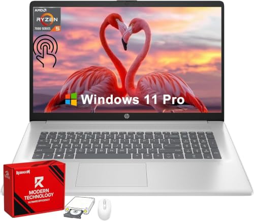 Image of HP 17.3 inch Touchscreen Laptop, 32GB RAM, 1TB SSD, AMD Ryzen 5 7430U CPU