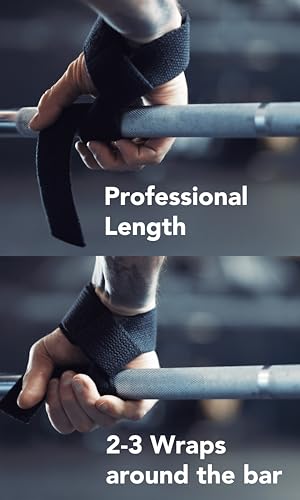 Fitgriff® Zughilfen (gepolstert) für Krafttraining, Bodybuilding, Fitness - Kreuzheben Gurte - Lifting Straps - für Frauen und Männer – Bild 3