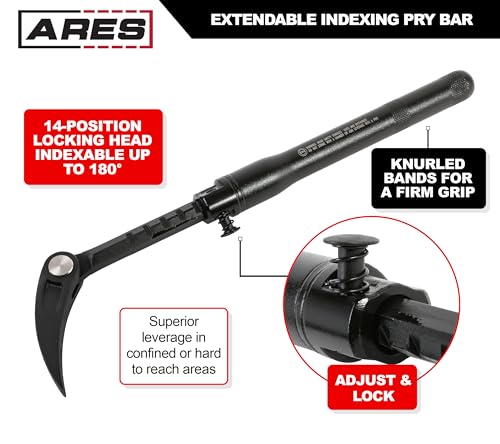Image of ARES 46000 13.3-18.5In Extendable Indexing Pry Bar - 14-Position Head