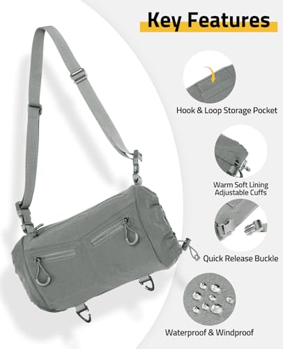 CVLIFE Hand Warmer Pouch with Hook & Loop,Portable Drop Hanger Waist, Grey - image 4