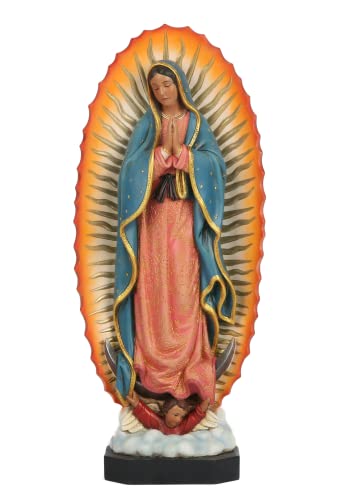 BC Catholic 14.75" H Our Lady of Guadalupe Statue, Blessed Virgen Maria Mother Figure for Altar, Religious Gifts to Mom, Inspirational Home décor, Hand Painted by Buildclassic