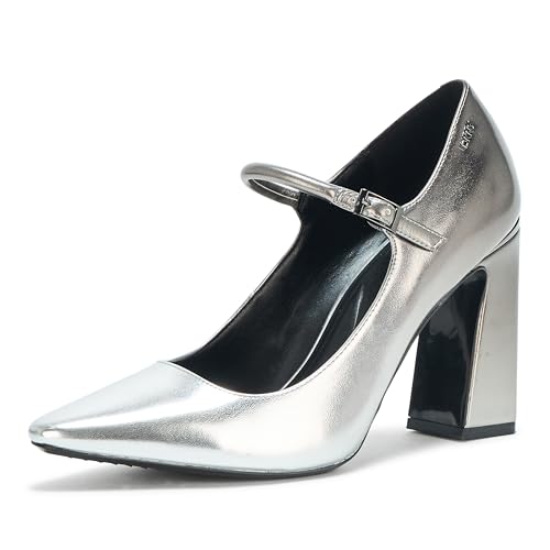 DKNY Women's Spruce Evening Closed Toe Mary Jane Block Heel Heeled Sandal