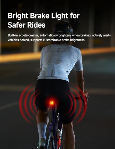 Image of iGPSPORT TL50 Smart Bike Tail Light, Brake Parking Warning Shimano Control Bluetooth Rechargeable Rear Bike Light