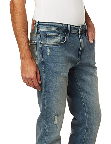 Jeans skinny puídos, Calvin Klein, marinho, 40