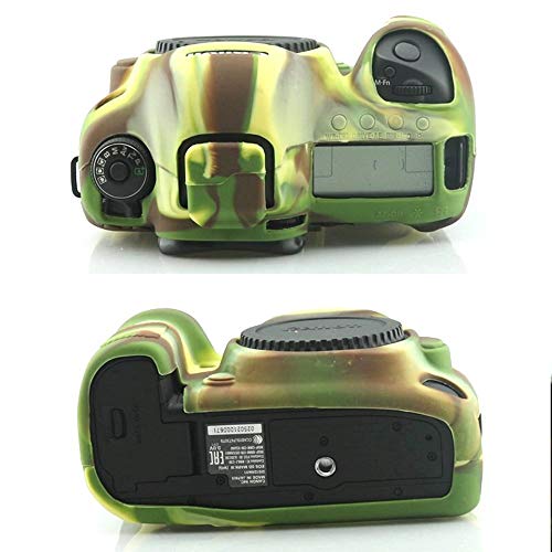 Image of 5D Mark IV Camera Case, Professional Silicone Rubber Camera Case Cover Detachable Protective Compatible with Canon 5D Mark IV - Military Green