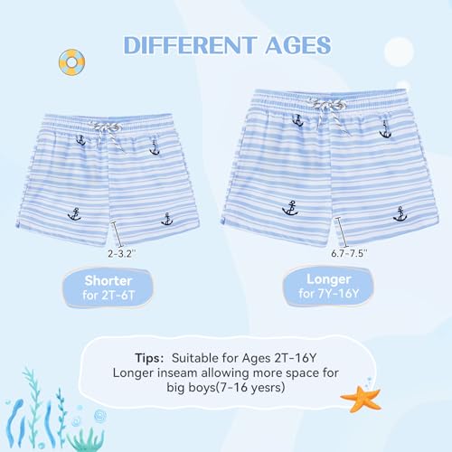 Image of American Trends Boys Swim Trunks Toddler Swim Shorts Bathing Suit Kids Swimsuit Youth Swimwear