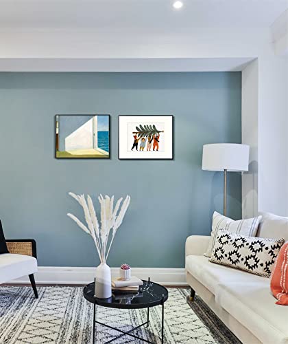 Auear, 16X20 Aluminum Metal Wall Mounting Photo Frame With Ivory Mat For 11X14 Pictures Includes Sawtooth Hangers, Spring Clips Real Glass (Black, 2-Pack) #TOP6