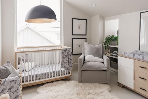 Image of Oilo Crib Sheet, Breathable 100% Turkish Cotton Fitted Jersey, 300 Thread Count, Machine Washable, Fits Standard Crib (28 inch x 52 inch x 6 inch), Toddler Bedding, Gray Zebra