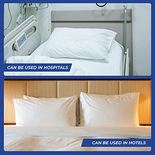Image of Disposable Pillowcases (Pack of 40) - White, 21 inch x 30 inch (Tissue /Poly) Single-Use Pillow Covers - Medical Paper Supplies -Protects Against Stains and Spills Ambulance Services. Use for Travel