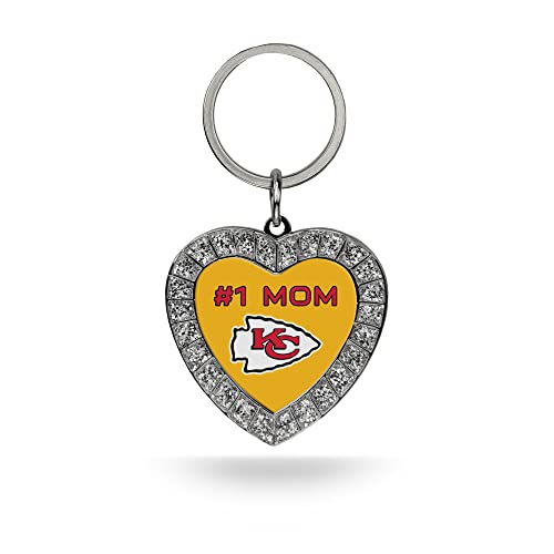 Image of Rico Industries NFL Football Rhinestone Heart Keychain - Great Accessory