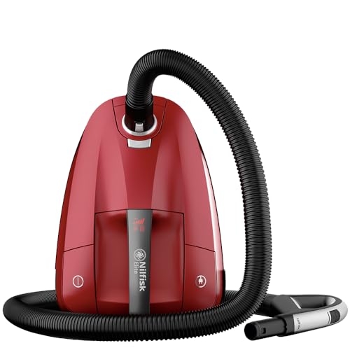Nilfisk Aspiradora Elite para Suelos y Alfombras - Aspirador de Trineo Anti-Alérgenos con Filtro HEPA, Elimina Ácaros y Pelos de Mascotas - Roja (RCL14E08A2)