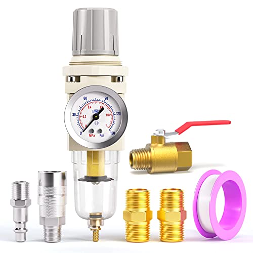 Filtre à air NPT pour stopper l'eau du compresseur avec son régulateur de pression 5 microns