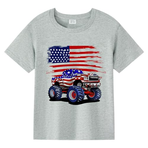 Image of Kids 4th of July Shirt USA Flag Clothes Toddler Boys Girls Children Patriotic Tee Tops 1-7 Years