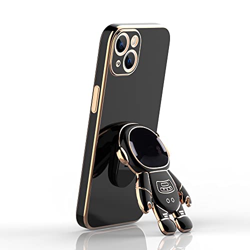 Astronaut Phone Ring Holder Finger Kickstand, Abs Electroplate Phone Back Holder Astronaut Phone Hidden Stand Compatible With Iphone 13 Pro Max/13 Pro/12 Max/Samsung Most Smartphones (Black+White 2) #TOP1