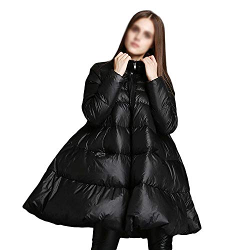 レディースダウンジャケット、ファッションA振り子デザイン襟マントの婦人服、冬のファッショントレンドワイルドジャケット、パーソナリティルーズレディースダウンジャケットロングコート、防風防水ジャケット,L