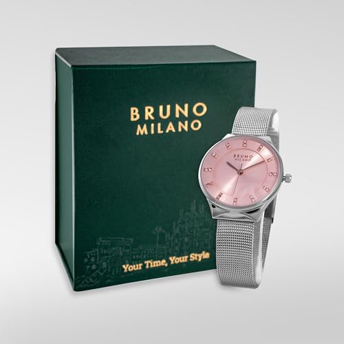 Image of BRUNO MILANO Stylish Watches Mesh Band Shiny Dial for Women and Girls